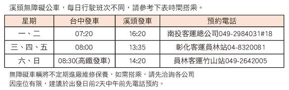 台灣好行旅遊服務網 票價與時刻表