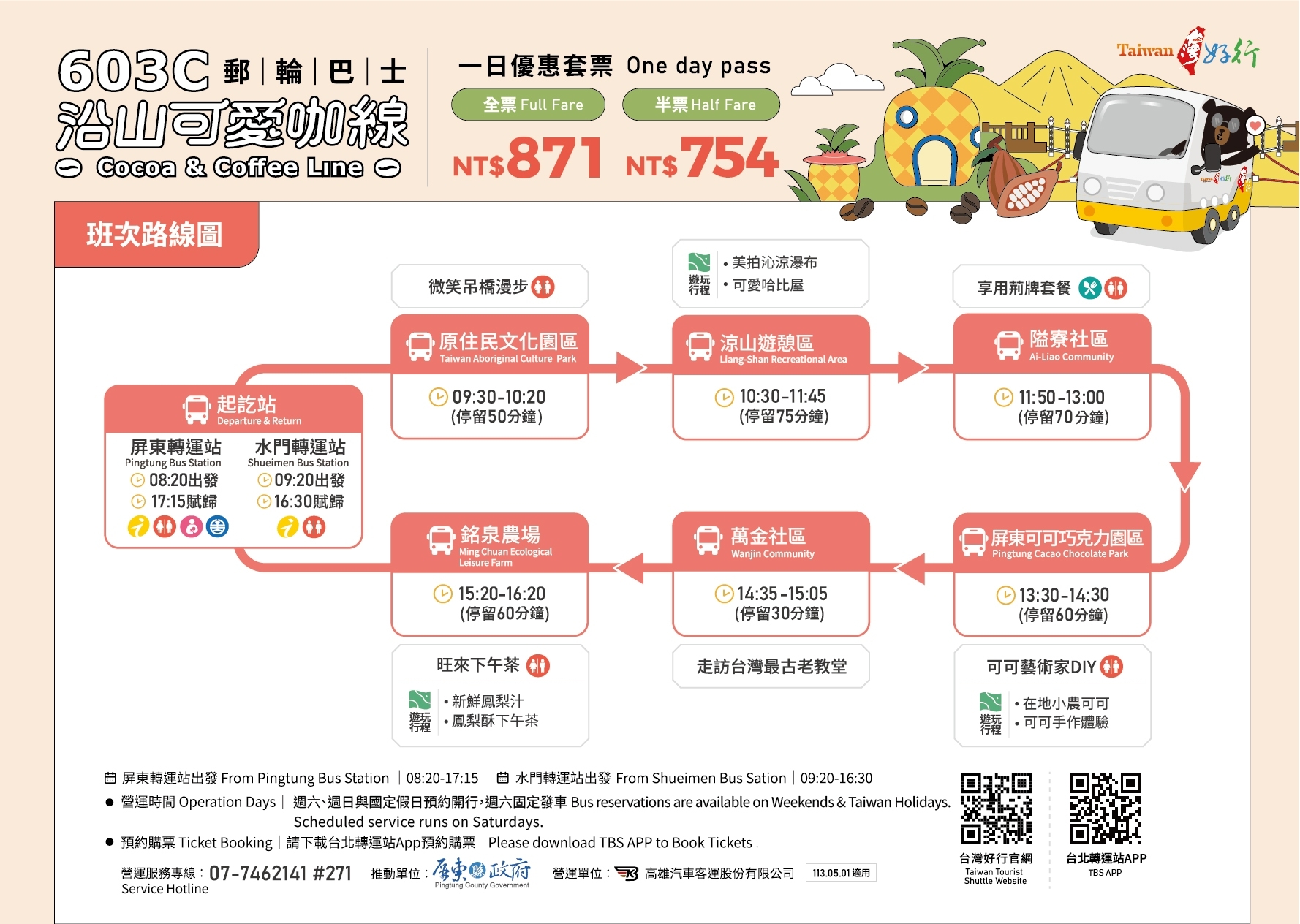 603C 沿山可愛咖線-一日優惠套票